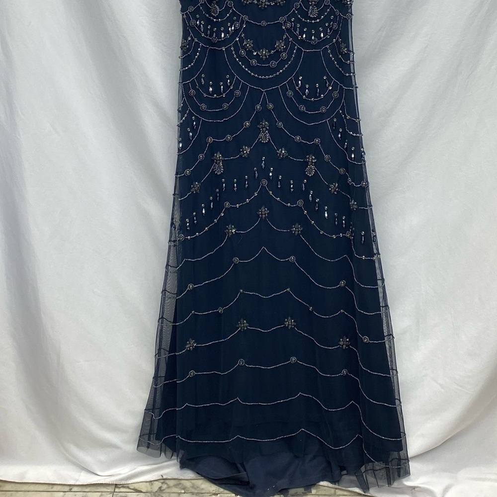 Brand new Theia NAVY sequins ,beads and jewels long gown - Picture 8 of 9